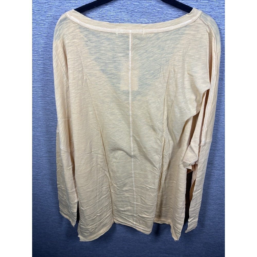 NEW Free People Women's On My Mind V-Neck Long Sleeve Shirt Camel/Yellow Size L - Picture 10 of 10
